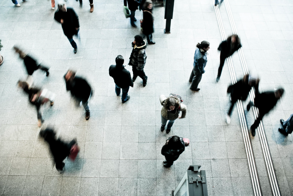 Crowd walking