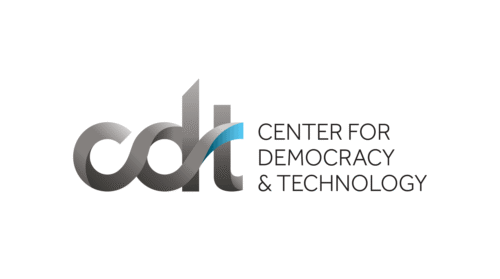 The CDT logo. A light and dark grey 