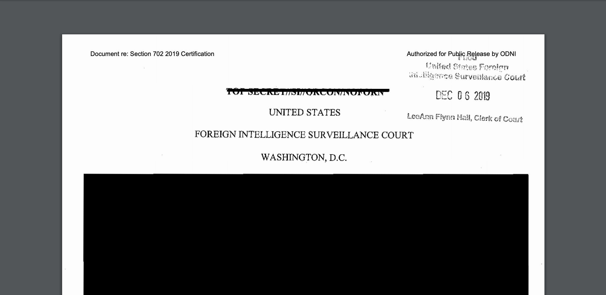 FISA Court Opinion Outlines FBI Abuse of Key Intelligence Surveillance