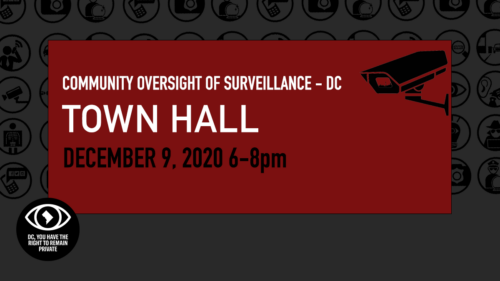 Community Oversight of Surveillance DC COS-DC Town Hall December 9 2020