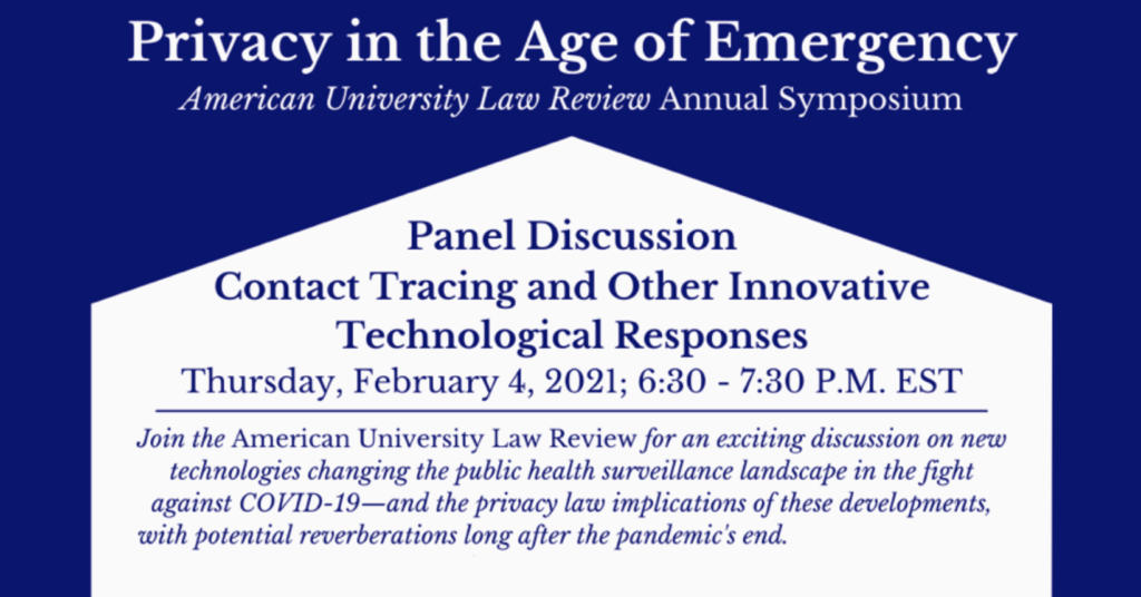 CDT's Greg Nojeim joins the American University Law Review’s Annual Symposium, "Privacy in the Age of Emergency."