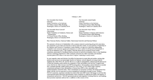 CDT Joins Letter to Congress on Standard Essential Patents SEP Abuses