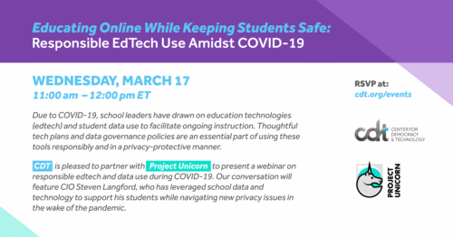 CDT Webinar on March 17, 2021, entitled 