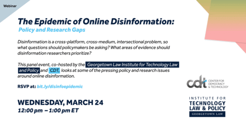 CDT Webinar on March 24, 2021, entitled 