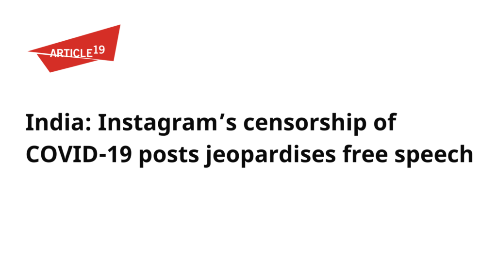 CTD Joins Article 19 and Other Human Rights Organizations in Urging Instagram for Transparency About Content Moderation Changes in India