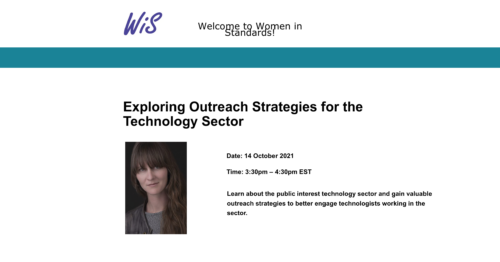 CDT CTO Mallory Knodel joins the Women in Standards event, entitled 