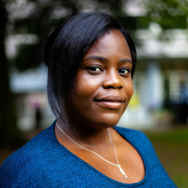 Headshot of Asha Allen, CDT's Advocacy Director for Europe, focusing on Online Expression and Civic Space.
