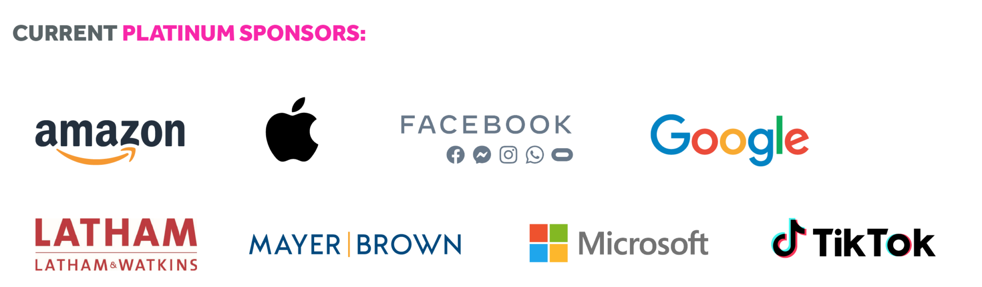 These are CDT's Platinum level sponsors for our 2021 Tech Prom. Image includes various logos.
