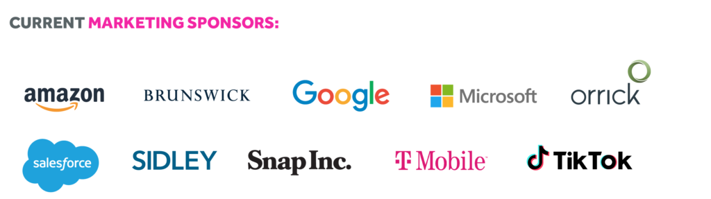 These are CDT's Marketing level sponsors for our 2021 Tech Prom. Image includes various logos.