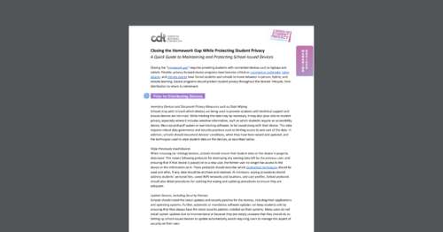 A CDT 2-pager, entitled 