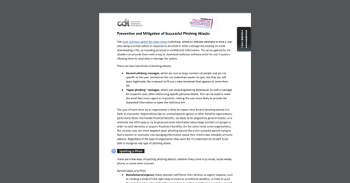 Image of CDT brief, entitled 