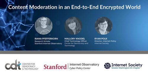 Event graphic for a Stanford Internet Observatory event, entitled 