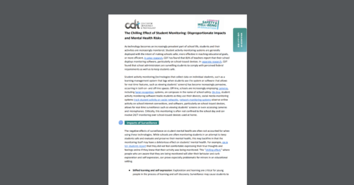 A brief by CDT's Civic Tech team, entitled 