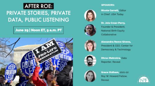 Graphic for a National Press Foundation event, entitled 