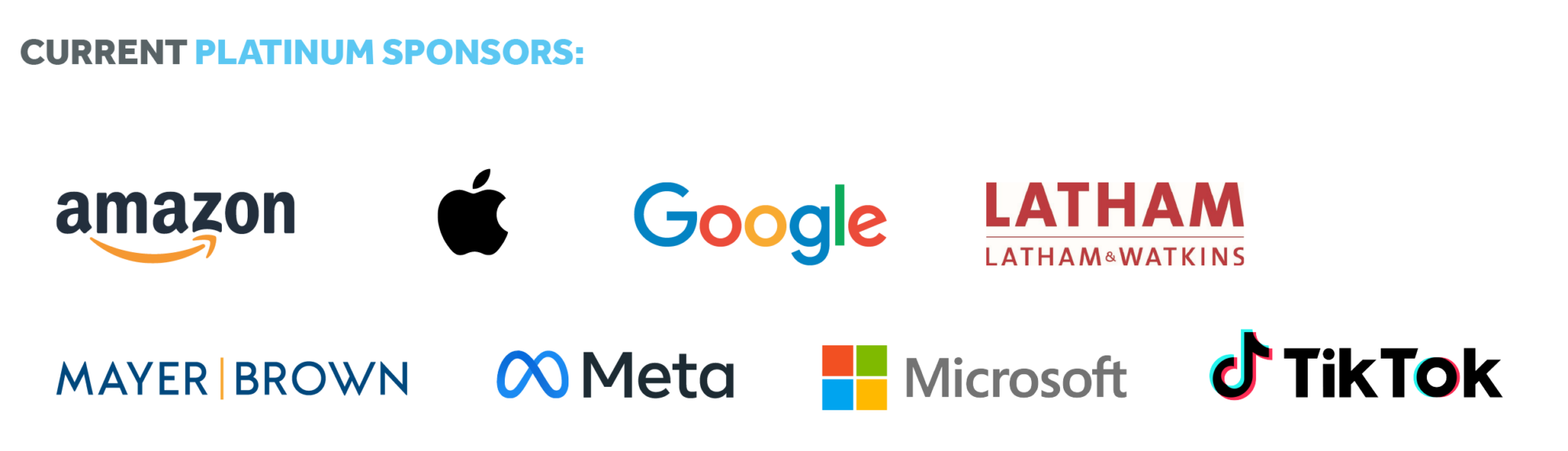 These are CDT's Platinum level sponsors for our 2022 Tech Prom. Image includes various logos.