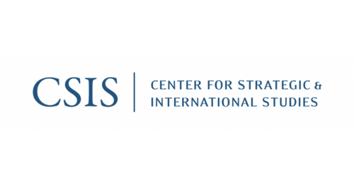 Logo for the Center for Strategic and International Studies (CSIS). Blue text on a white background.