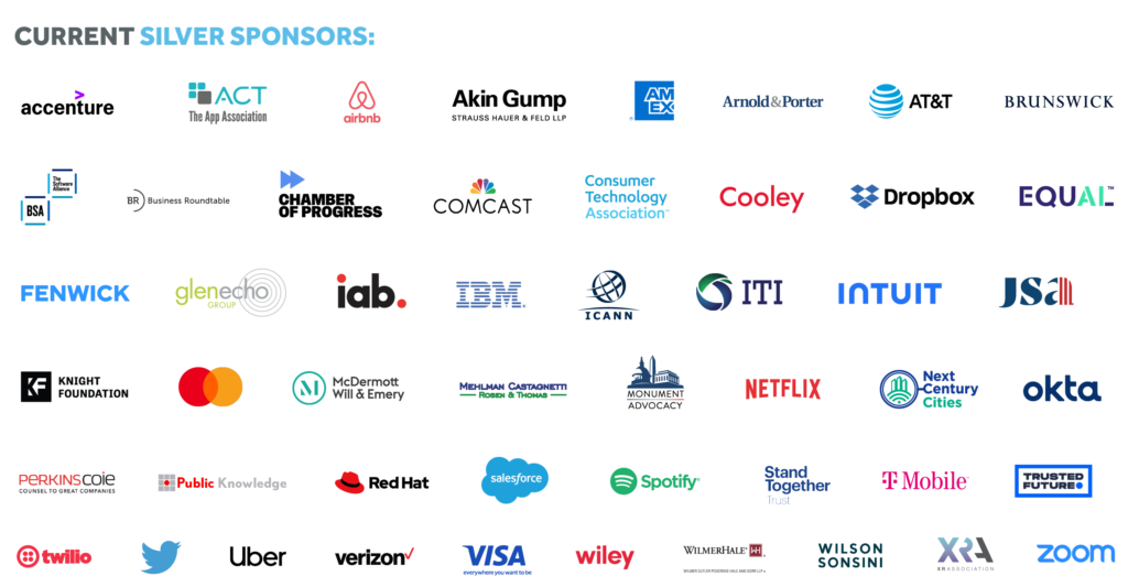 These are CDT's Silver level sponsors for our 2022 Tech Prom. Image includes various logos on a white background.