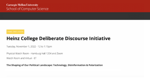 Event graphic at Carnegie Mellon University's Heinz College, entitled 