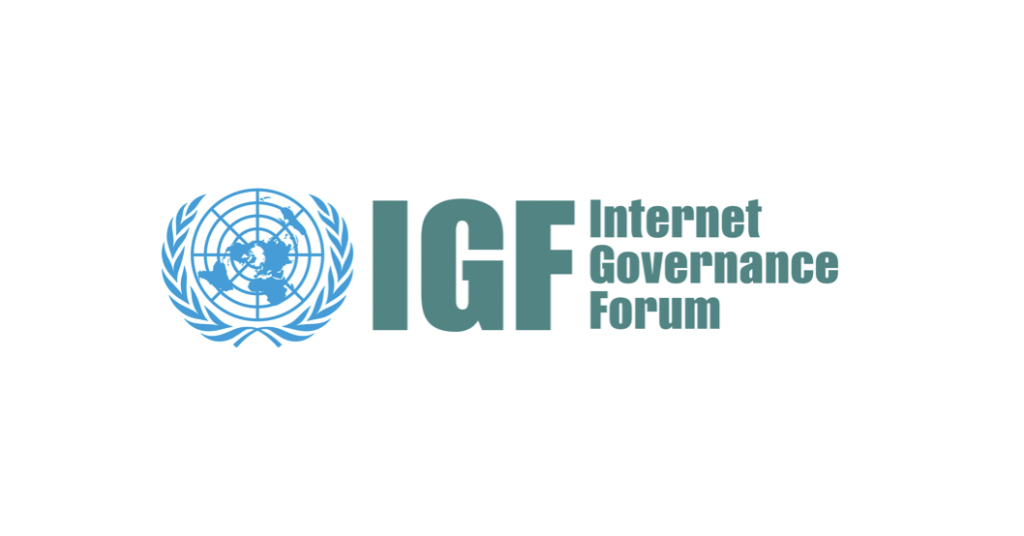 Logo for the Internet Governance Forum (IGF). Text in green and blue.