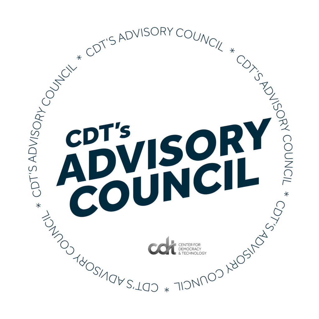 In dark green text: "CDT's Advisory Council."