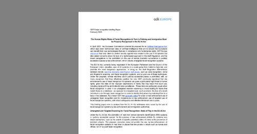 CDT Europe issue brief, entitled 