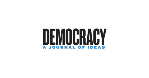 Democracy Journal logo, white background. 