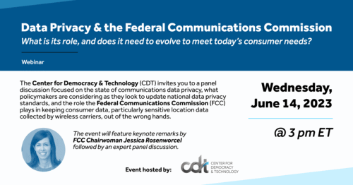 Graphic for a CDT event, entitled 
