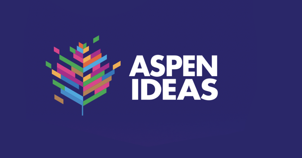 Aspen Ideas Festival logo, on dark purple background.