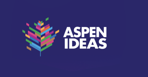 Aspen Ideas Festival logo, on dark purple background.