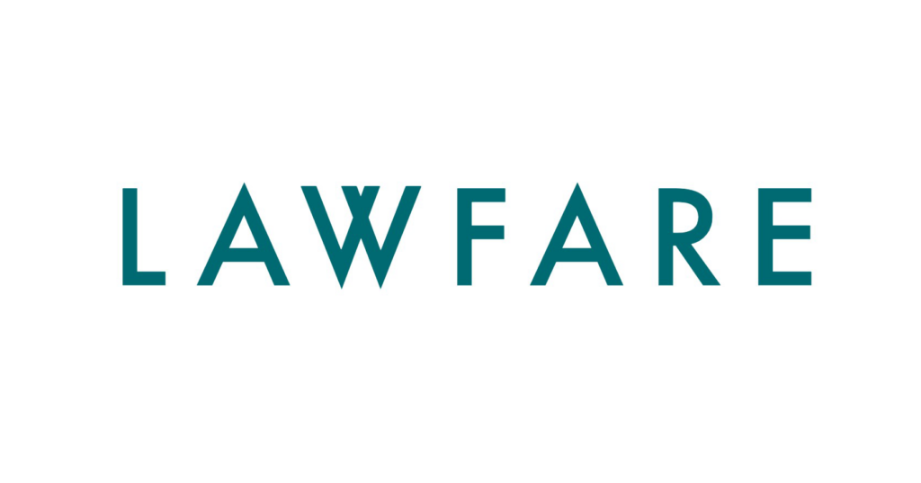 Lawfare logo, in green text.