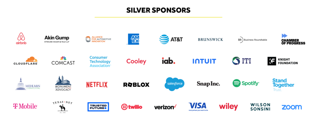 These are CDT's Silver level sponsors for our 2023 Tech Prom. Image includes various logos.