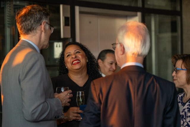 Image of guests, artists, food, and atmosphere from CDT's 2023 Tech Prom and Artist Exhibition annual benefit. Photography by Annan Productions: https://www.annanproductions.com.