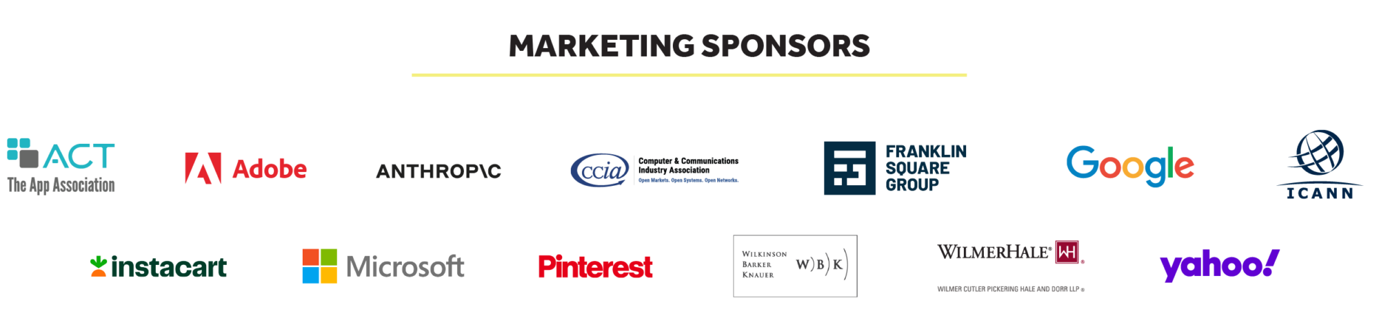 These are CDT's Marketing level sponsors for our 2023 Tech Prom. Image includes various logos.