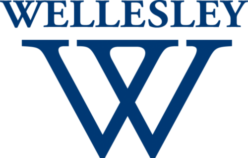 Formal Logo of Wellesley College, featuring blue text on a white background