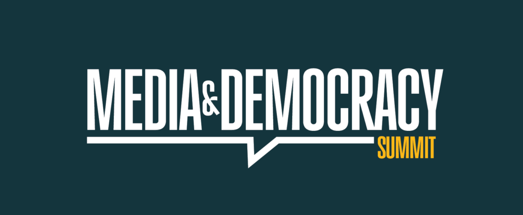 Logo for "Media and Democracy Summit"