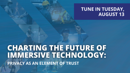 Graphic for immersive technology with the text 