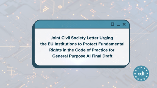 Text inside a window-like box, on a background with chips in transparence and CDT Europe logo in the bottom right corner