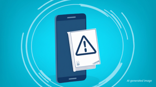 AI-generated image of an iPhone with alert.
