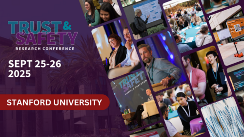 Collage for the Trust & Safety Research Conference at Stanford University, September 25-26, 2025.