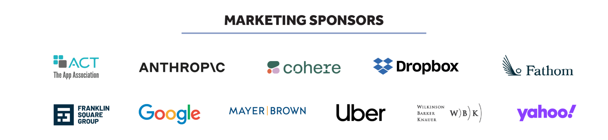 These are CDT's Marketing level sponsors for our 2025 Tech Prom. Image includes various logos.