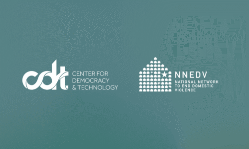 White text and logos on a green background.