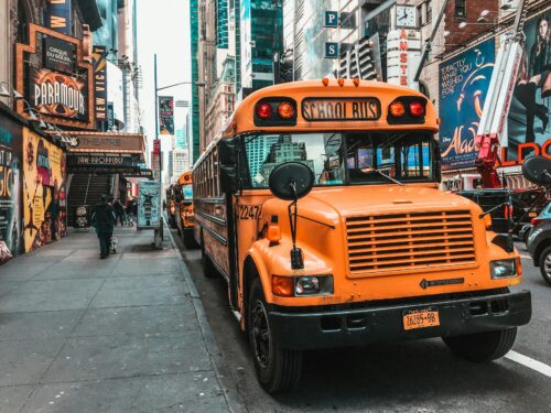 School bus in New York City.