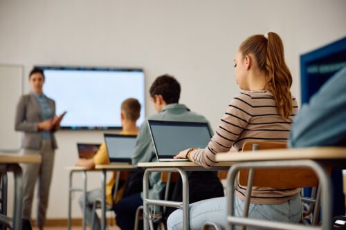 Students in classroom.
