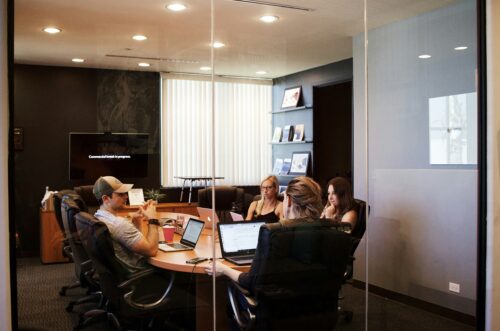 People in conference room.