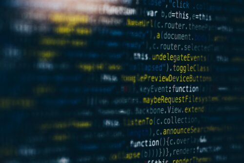 Image of computer code on a black background