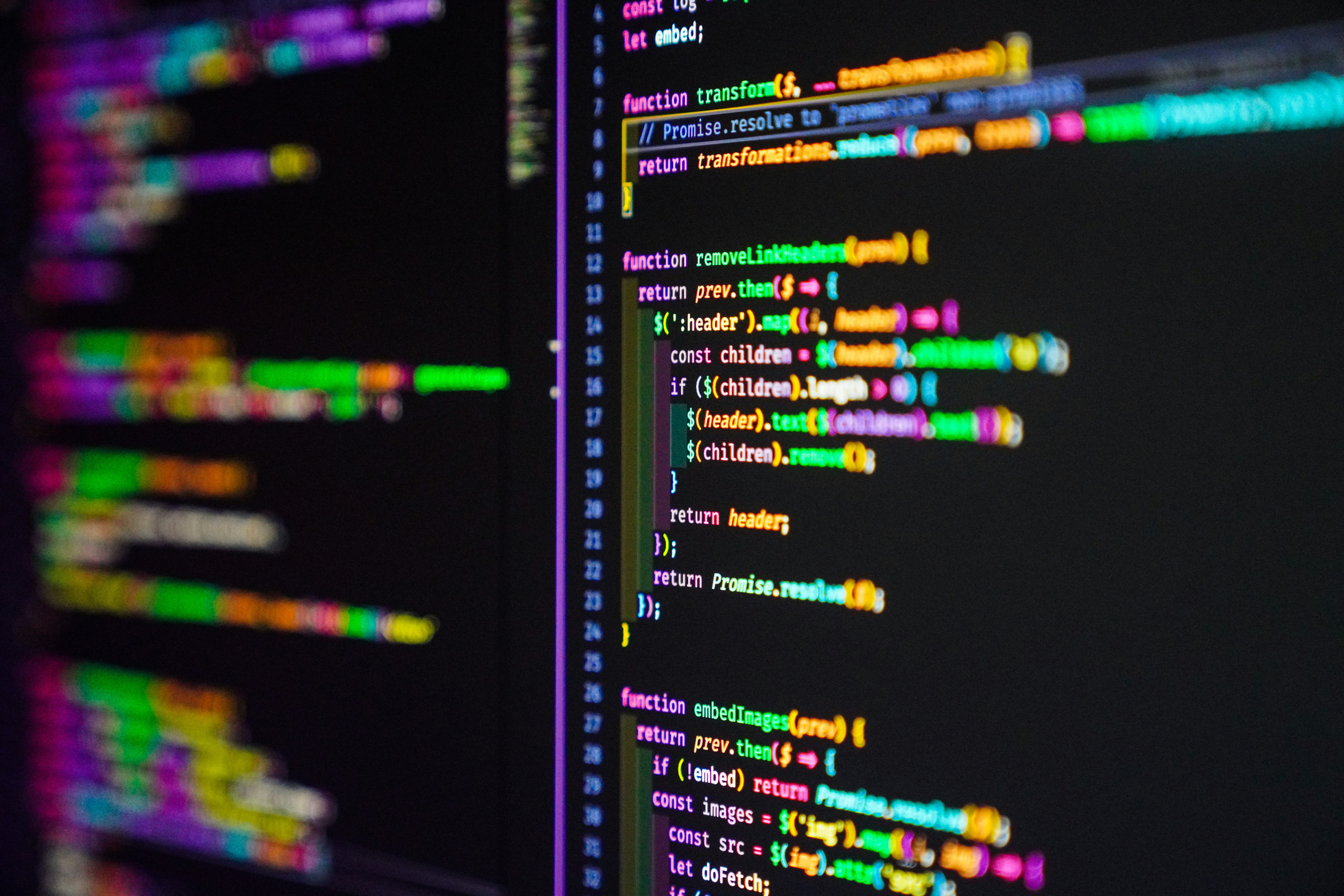 Colorful computer code.