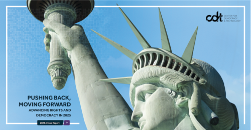 A photo of the statue of liberty against a sky-blue background.