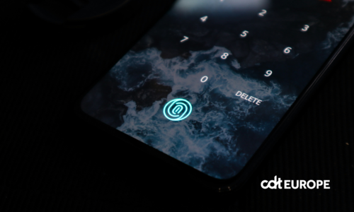 Black smartphone with a smoky image on its lockscreen